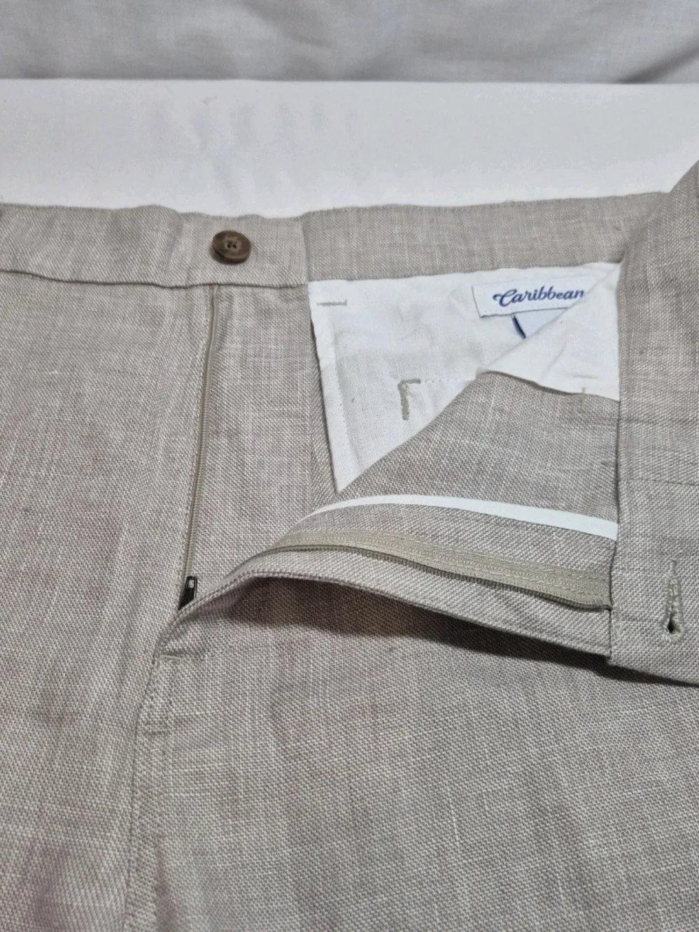Caribbean Shorts Men's Size 42 Linen Cotton Blend Tan NWT